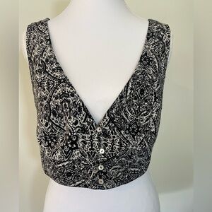 Free People Black and‎ White Crop Top